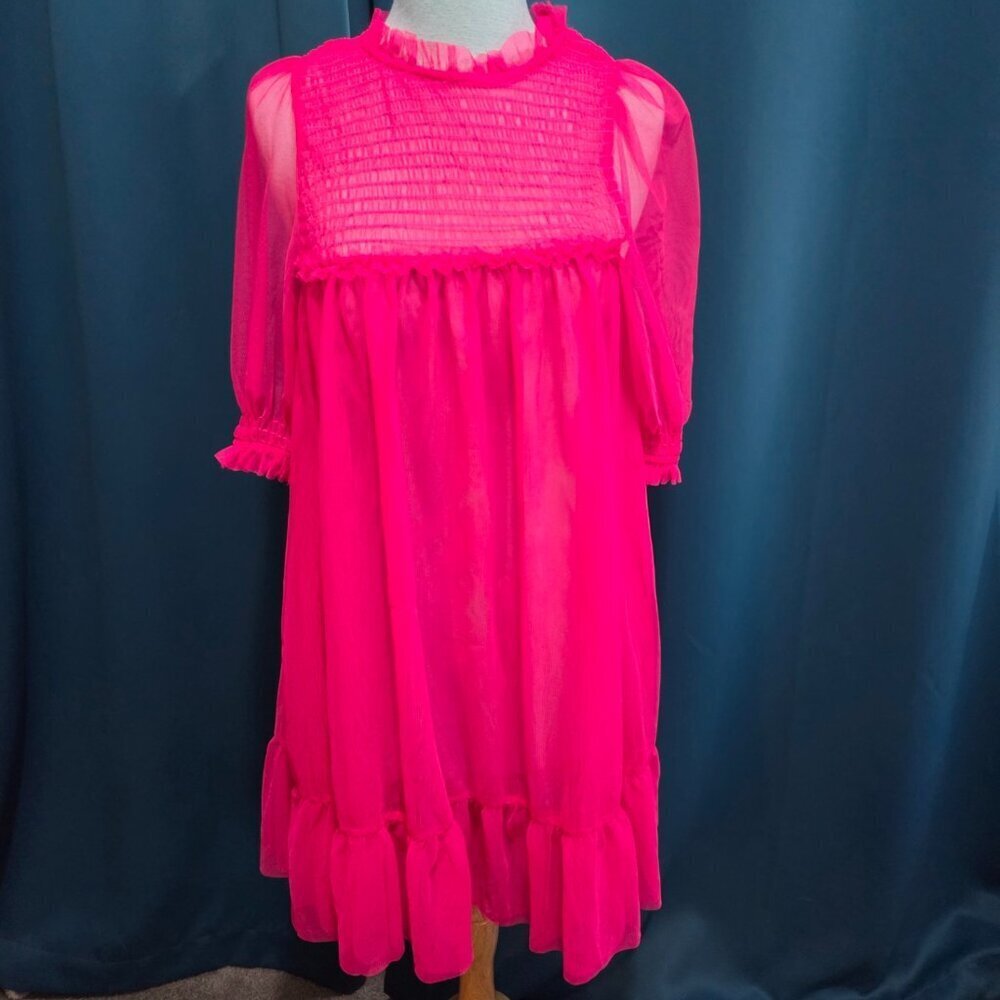 Limited Edition Hot Pink Sheer Mesh Nighty - Small